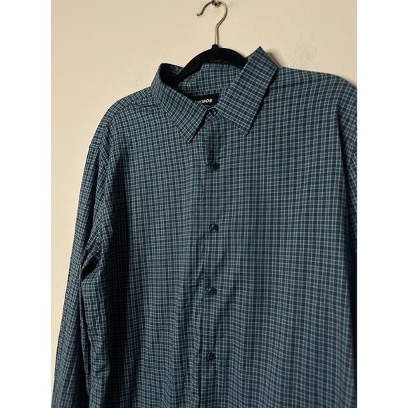 Bonobos Slim Fit Performance Nylon Button Up Shirt Mens XL Green Plaid Stretch - Picture 2 of 7